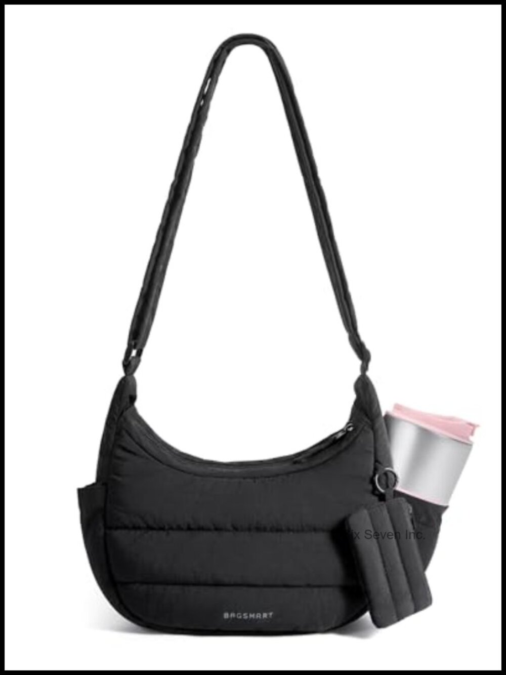 Quilted Puffer Crossbody Hobo Bag Adjustable Strap Water Repellent